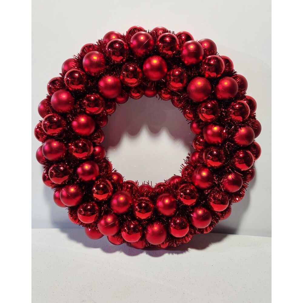 Red Jingle Bell Christmas Holiday Wreath 15" X 3.25"